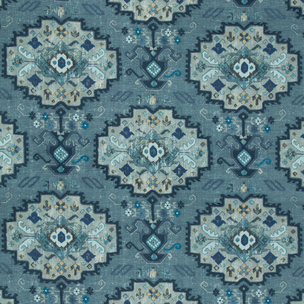 Turkana Marine/Sky by Lee Jofa Designer Fabric MERKATO LINEN - 75%;POLYESTER - 25% India - Horizontal: 26.5 and Vertical: 25.6 53 - Swanky Fabrics -