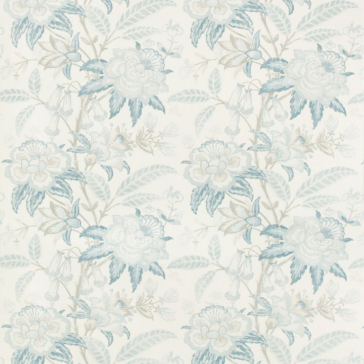 Davenport Print Frost Blue by Lee Jofa Designer Fabric WESTPORT LINEN - 100% Thailand MEDIUM Horizontal: 26.25 and Vertical: 24 52.5 - Swanky Fabrics -