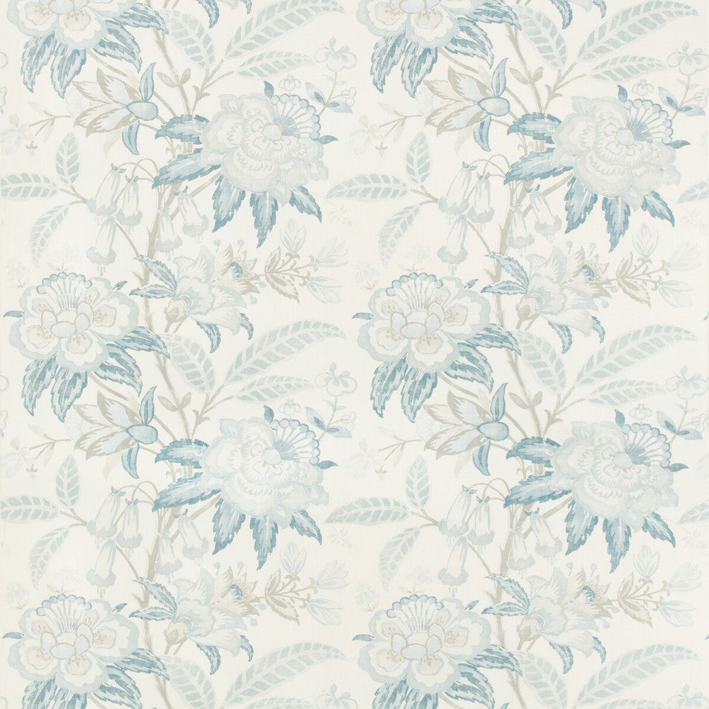 Davenport Print Frost Blue by Lee Jofa Designer Fabric WESTPORT LINEN - 100% Thailand MEDIUM Horizontal: 26.25 and Vertical: 24 52.5 - Swanky Fabrics -