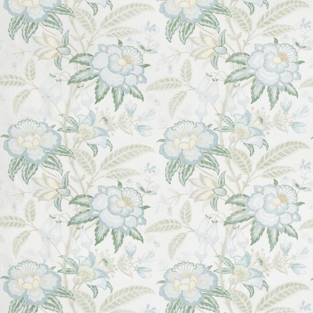 Davenport Print Sea Mist by Lee Jofa Designer Fabric WESTPORT LINEN - 100% Thailand MEDIUM Horizontal: 26.25 and Vertical: 24 52.5 - Swanky Fabrics -