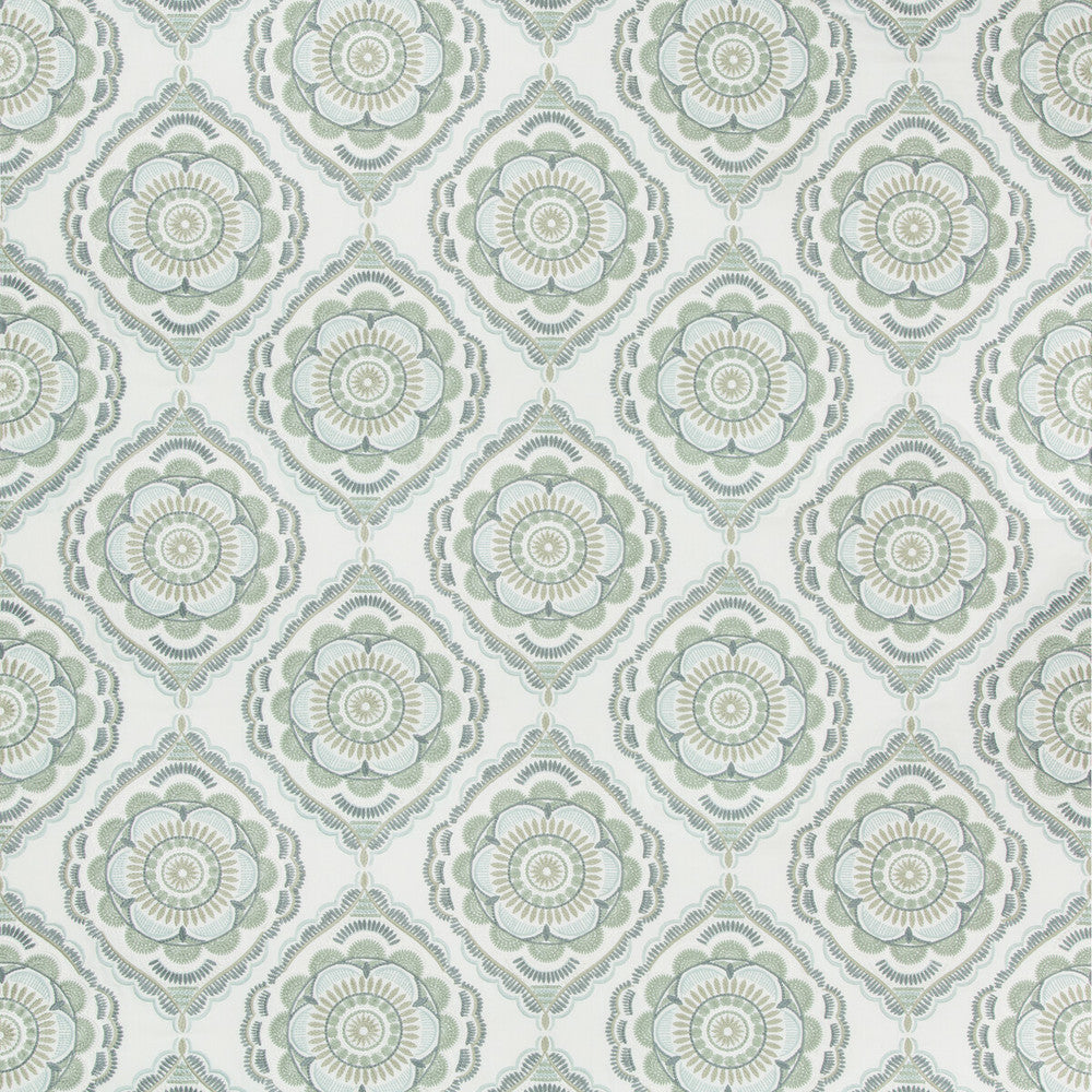Monterey Emb Sea Mist by Lee Jofa Designer Fabric WESTPORT POLYESTER - 48%;VISCOSE - 42%;LINEN - 10% India Horizontal: 16 and Vertical: 15 48 - Swanky Fabrics -