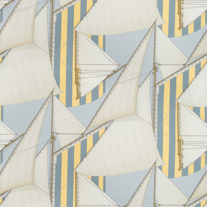 St Tropez Print Blue/Yellow by Lee Jofa Designer Fabric SUZANNE KASLER THE RIVIERA COLLECTION COTTON - 100% Italy MEDIUM Horizontal: 53.584 and Vertical: 37.824 53.584 - Swanky Fabrics -