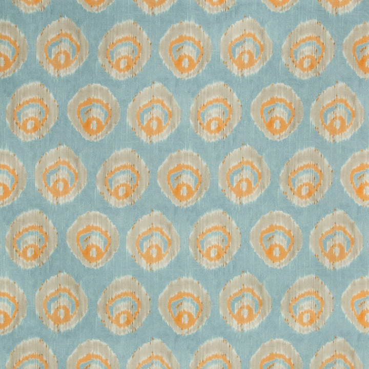 Monaco Print Aqua/Melon by Lee Jofa Designer Fabric SUZANNE KASLER THE RIVIERA COLLECTION COTTON - 100% Italy MEDIUM Horizontal: 27 and Vertical: 19 55 - Swanky Fabrics -