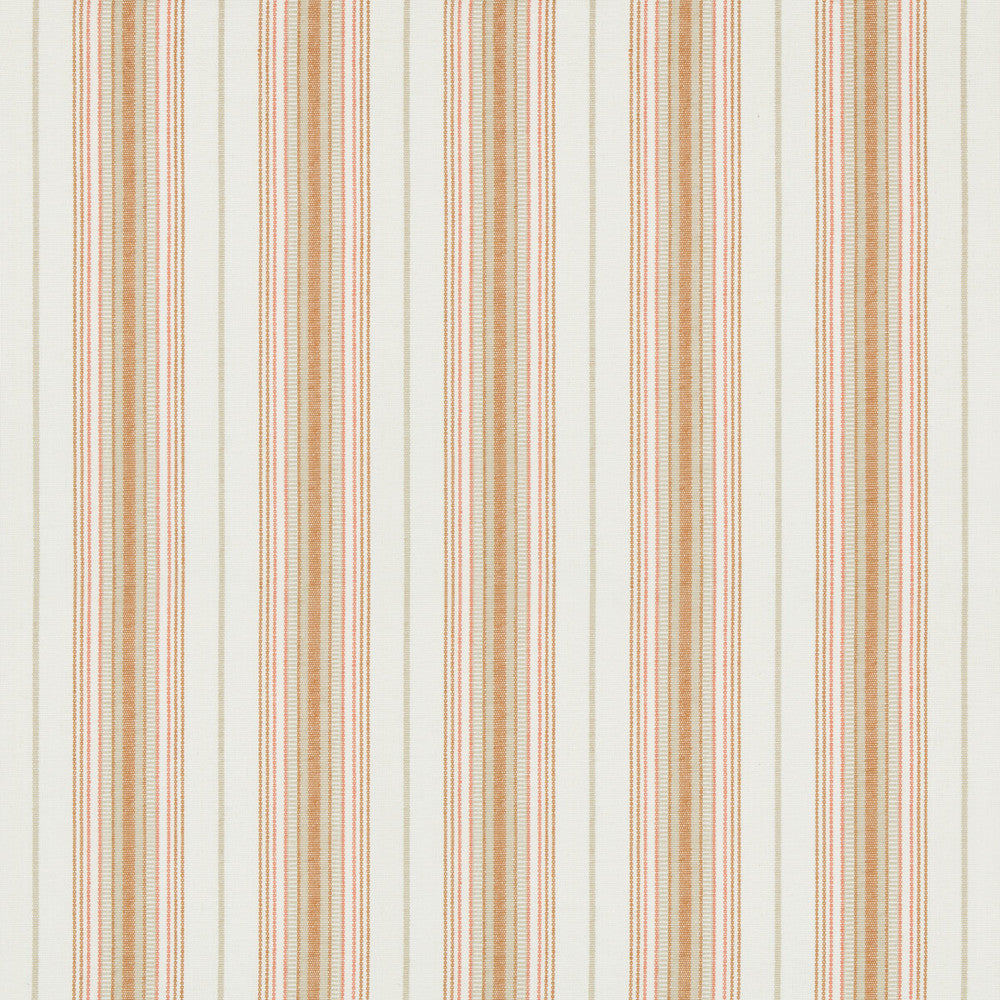 Cassis Stripe Tangerine by Lee Jofa Designer Fabric SUZANNE KASLER THE RIVIERA COLLECTION COTTON - 100% India HEAVY Horizontal: 4.8 and Vertical: 0 53 - Swanky Fabrics -