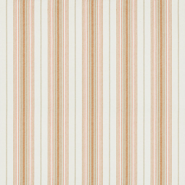 Cassis Stripe Tangerine by Lee Jofa Designer Fabric SUZANNE KASLER THE RIVIERA COLLECTION COTTON - 100% India HEAVY Horizontal: 4.8 and Vertical: 0 53 - Swanky Fabrics -