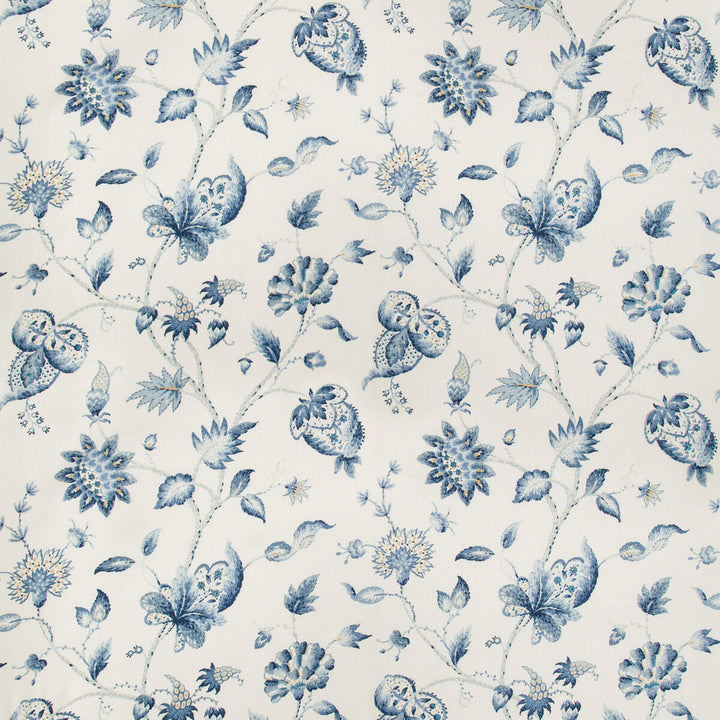 Hollin Print Indigo by Lee Jofa Designer Fabric MANOR HOUSE COTTON - 100% Thailand MEDIUM Horizontal: 26.25 and Vertical: 28.82 52.5 - Swanky Fabrics -