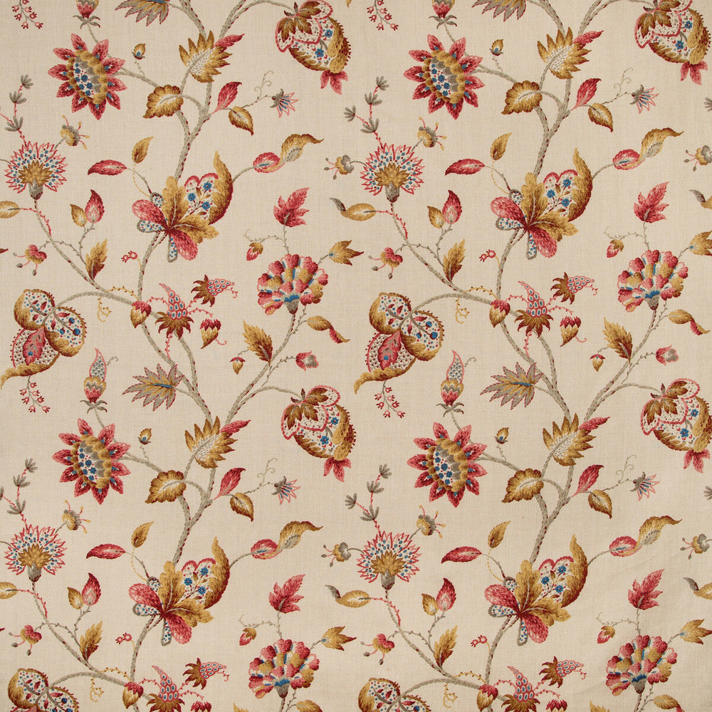 Hollin Print Spice by Lee Jofa Designer Fabric MANOR HOUSE COTTON - 100% Thailand MEDIUM Horizontal: 26.25 and Vertical: 28.82 52.5 - Swanky Fabrics -