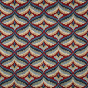 Giles Embroidery Red/Blue by Lee Jofa Designer Fabric
