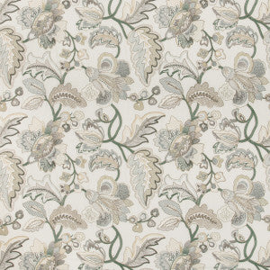 Orford Embroidery Leaf/Mist by Lee Jofa Designer Fabric