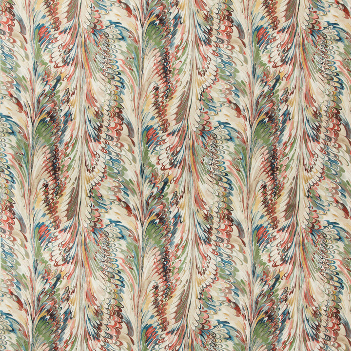 Taplow Print Spice/Leaf by Lee Jofa Designer Fabric MANOR HOUSE LINEN - 100% Austria MEDIUM Horizontal: 14.2 and Vertical: 24.9 56.8 - Swanky Fabrics -