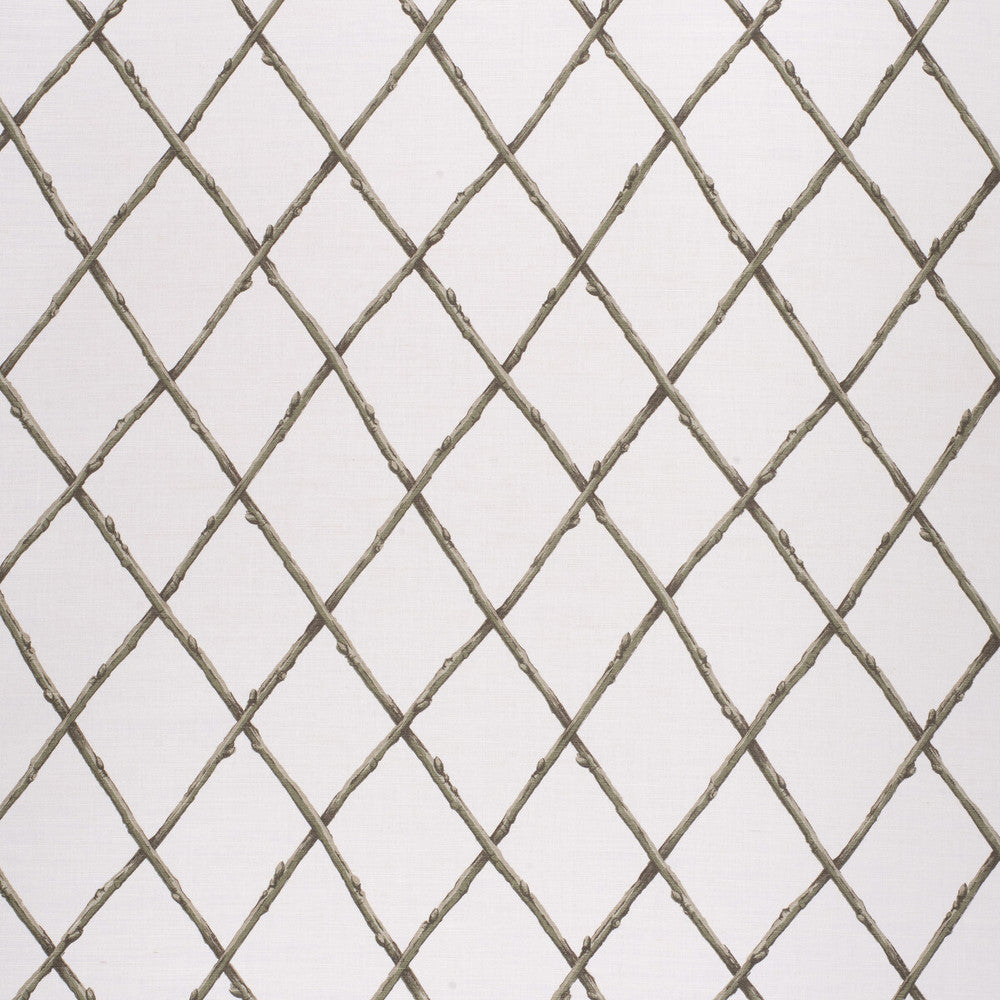 Bare Twig Trellis Green by Lee Jofa Designer Fabric PAOLO MOSCHINO FABRICS LINEN - 67%;COTTON - 33% United Kingdom HEAVY Horizontal: 22.05 and Vertical: 15.35 53.94 - Swanky Fabrics -