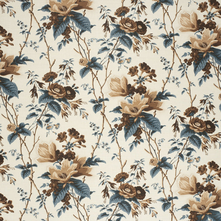 De La Tour Blu/Brow/Whi by Lee Jofa Designer Fabric PAOLO MOSCHINO FABRICS LINEN - 67%;COTTON - 33% United Kingdom HEAVY Horizontal: 19.88 and Vertical: 23.03 50 - Swanky Fabrics -