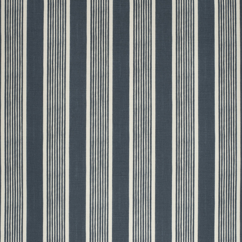 Elba Stripe Navy by Lee Jofa Designer Fabric PAOLO MOSCHINO FABRICS LINEN - 67%;COTTON - 33% United Kingdom HEAVY Horizontal: 5.51 and Vertical: - 51.18 - Swanky Fabrics -