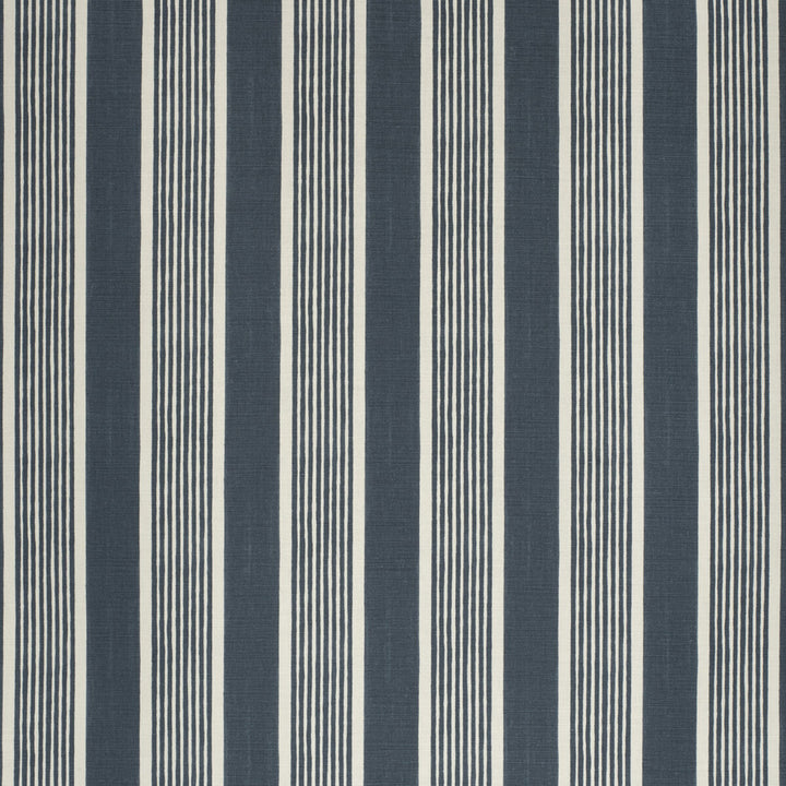 Elba Stripe Navy by Lee Jofa Designer Fabric PAOLO MOSCHINO FABRICS LINEN - 67%;COTTON - 33% United Kingdom HEAVY Horizontal: 5.51 and Vertical: - 51.18 - Swanky Fabrics -