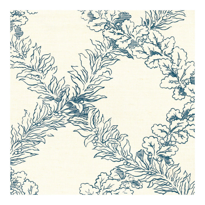 Leaf Trellis Blue by Lee Jofa Designer Fabric PAOLO MOSCHINO FABRICS LINEN - 67%;COTTON - 33% United Kingdom HEAVY Horizontal: 16.93 and Vertical: 16.14 53.94 - Swanky Fabrics -