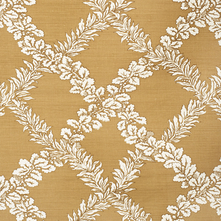 Leaf Trellis Caramel by Lee Jofa Designer Fabric PAOLO MOSCHINO FABRICS LINEN - 67%;COTTON - 33% United Kingdom HEAVY Horizontal: 16.93 and Vertical: 16.14 53.94 - Swanky Fabrics -
