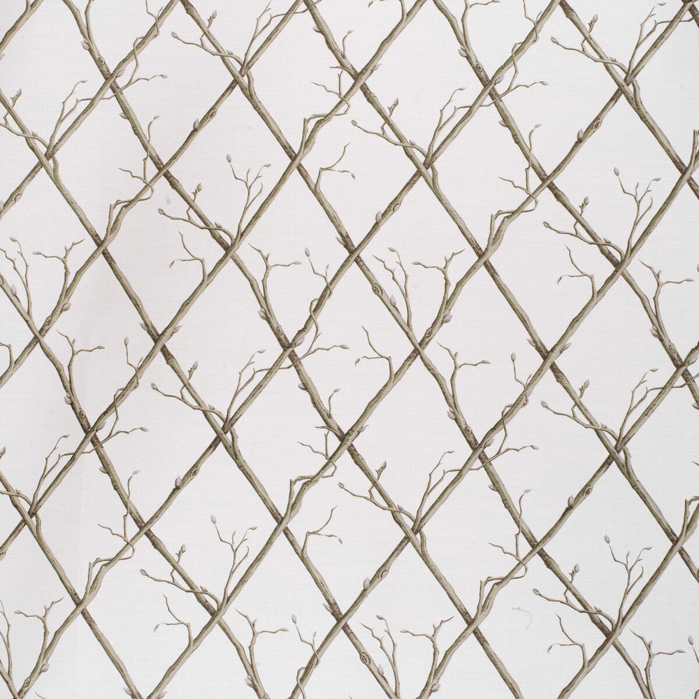 Twig Trellis Green/White by Lee Jofa Designer Fabric PAOLO MOSCHINO FABRICS LINEN - 67%;COTTON - 33% United Kingdom HEAVY Horizontal: 18.5 and Vertical: 18.5 53.94 - Swanky Fabrics -