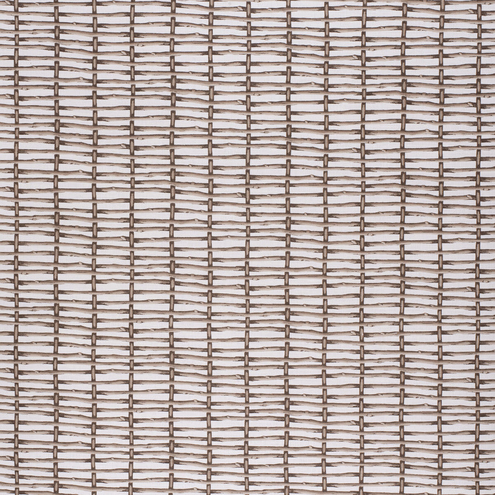 Twig Fence Brown/White by Lee Jofa Designer Fabric PAOLO MOSCHINO FABRICS LINEN - 67%;COTTON - 33% United Kingdom HEAVY Horizontal: 18.5 and Vertical: 18.5 53.94 - Swanky Fabrics -