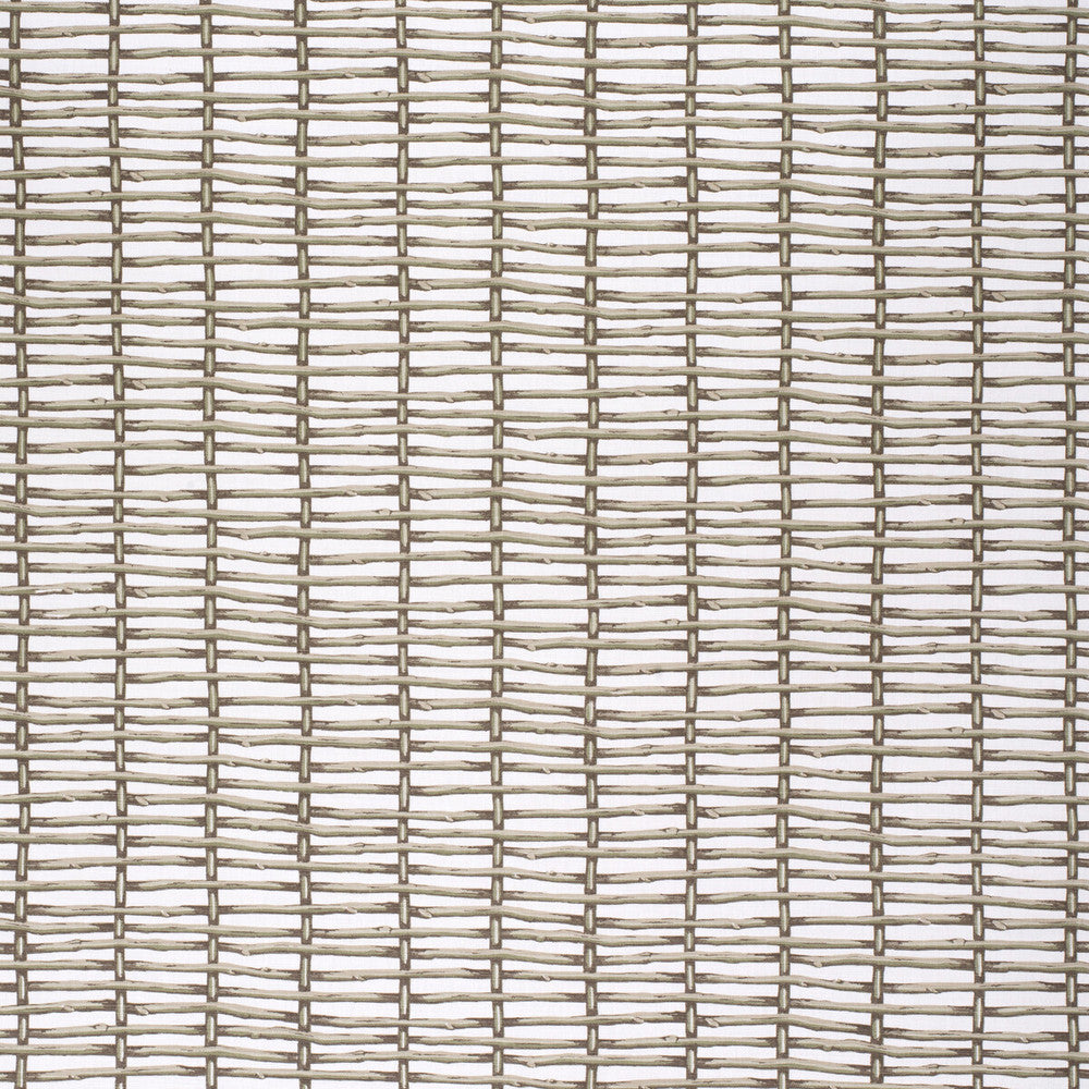 Twig Fence Green/White by Lee Jofa Designer Fabric PAOLO MOSCHINO FABRICS LINEN - 67%;COTTON - 33% United Kingdom HEAVY Horizontal: 18.5 and Vertical: 18.5 53.94 - Swanky Fabrics -