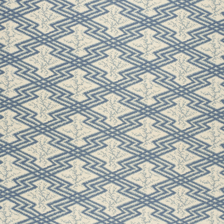 Via Krupp Blue/Ecru by Lee Jofa Designer Fabric PAOLO MOSCHINO FABRICS LINEN - 67%;COTTON - 33% United Kingdom HEAVY Horizontal: 9.06 and Vertical: 6.3 53.94 - Swanky Fabrics -
