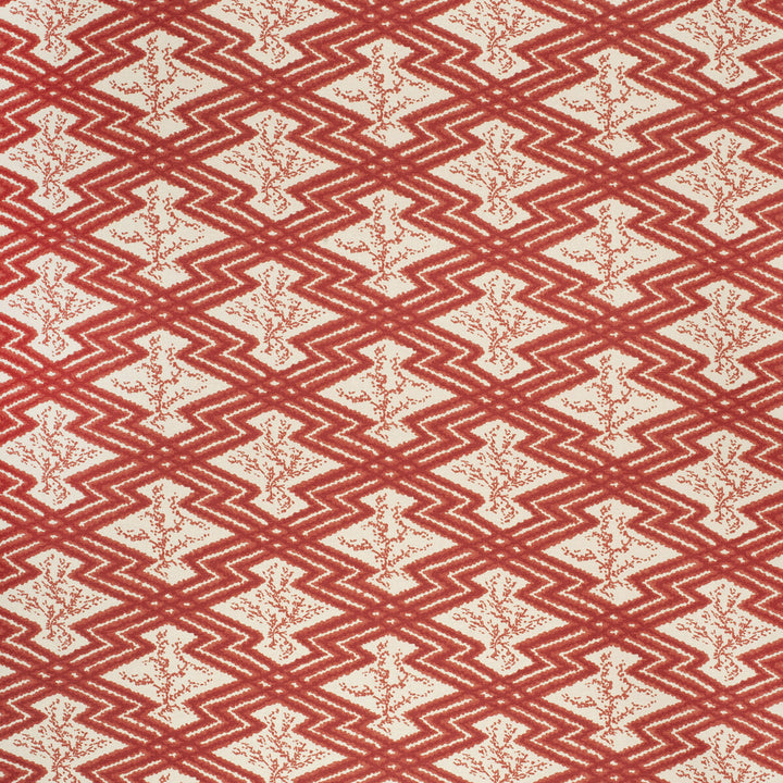 Via Krupp Red/Ecru by Lee Jofa Designer Fabric PAOLO MOSCHINO FABRICS LINEN - 67%;COTTON - 33% United Kingdom HEAVY Horizontal: 9.06 and Vertical: 6.3 53.94 - Swanky Fabrics -