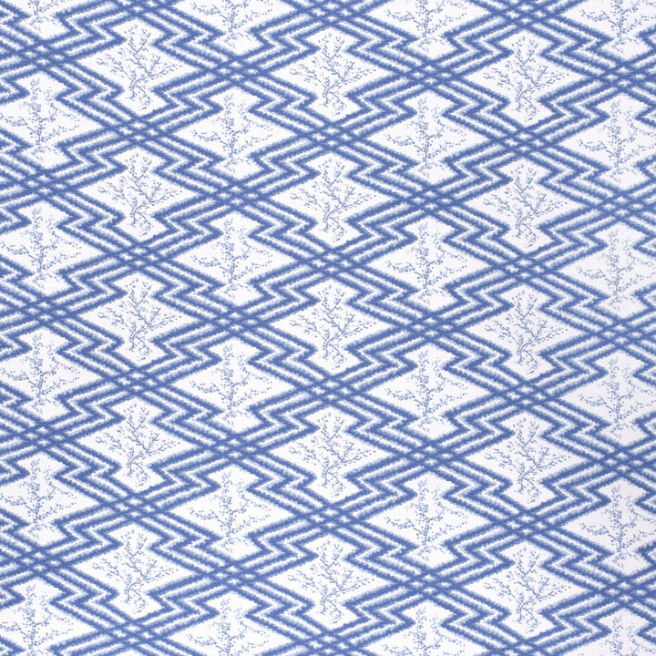 Via Krupp Blue/White by Lee Jofa Designer Fabric PAOLO MOSCHINO FABRICS LINEN - 67%;COTTON - 33% United Kingdom HEAVY Horizontal: 9.06 and Vertical: 6.3 53.94 - Swanky Fabrics -