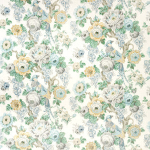 Avondale Print Slate/Aqua by Lee Jofa Designer Fabric