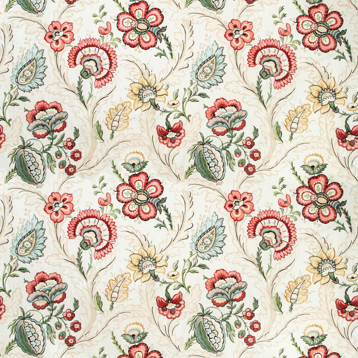 Wimberly Print Berry/Gold by Lee Jofa Designer Fabric AVONDALE LINEN - 100% United Kingdom MEDIUM Horizontal: 27 and Vertical: 26.67 54 - Swanky Fabrics -