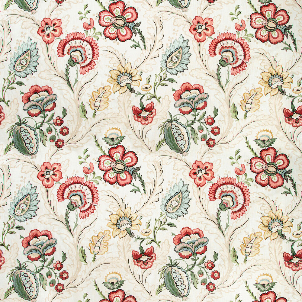 Wimberly Print Berry/Gold by Lee Jofa Designer Fabric AVONDALE LINEN - 100% United Kingdom MEDIUM Horizontal: 27 and Vertical: 26.67 54 - Swanky Fabrics -