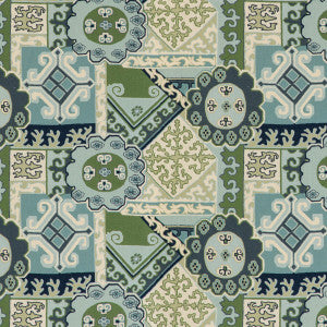 Batangas Print Aqua/Leaf by Lee Jofa Designer Fabric