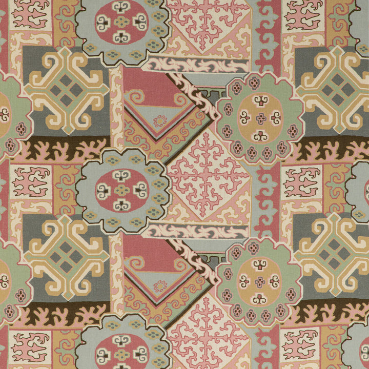 Batangas Print Pink/Multi by Lee Jofa Designer Fabric MINDORO LINEN - 100% Italy HEAVY Horizontal: 27 and Vertical: 17.32 54 - Swanky Fabrics -