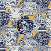 Pandan Print Maize/Blue by Lee Jofa Designer Fabric