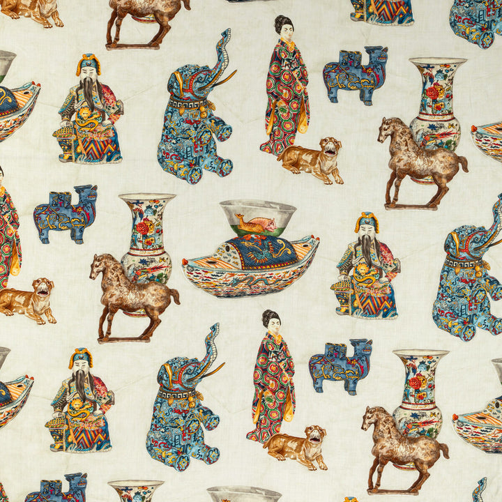 Tambelan Print Lacquer by Lee Jofa Designer Fabric MINDORO LINEN - 100% Austria MEDIUM Horizontal: 29.13 and Vertical: 31.5 58.27 - Swanky Fabrics -