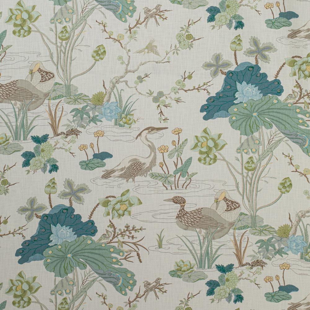 Luzon Print Jade by Lee Jofa Designer Fabric MINDORO VISCOSE - 82%;LINEN - 18% United Kingdom MEDIUM Horizontal: 27 and Vertical: 41 54 - Swanky Fabrics -