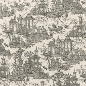 Pagoda Toile Coal by Lee Jofa Designer Fabric