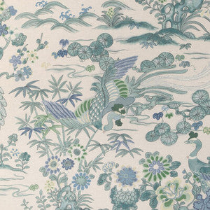 Sakura Print Teal 2023139.353.0 By Lee Jofa Designer Fabric