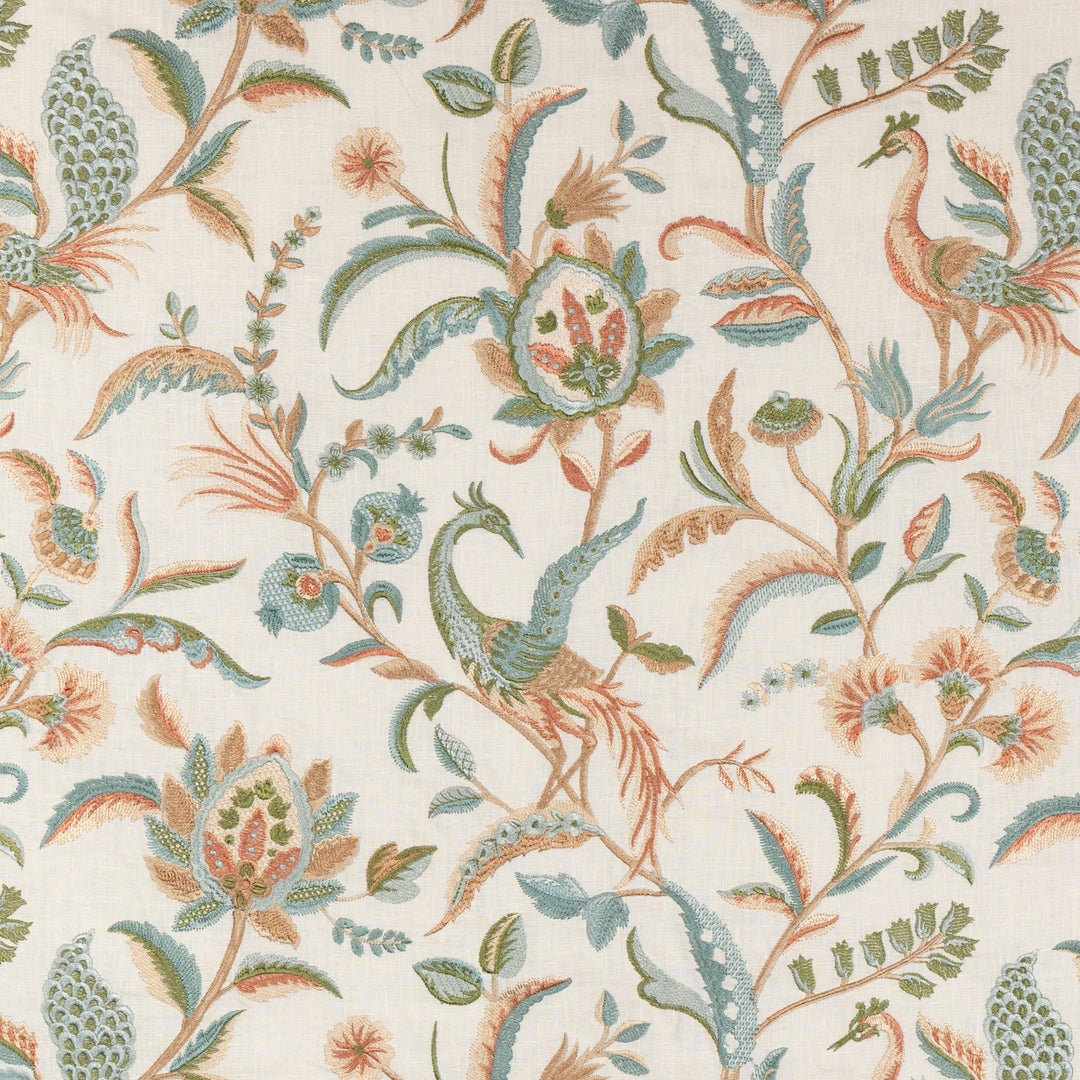 Palawan Emb - Aqua/Clay 2025141.3524.0 by Lee Jofa Designer Fabric