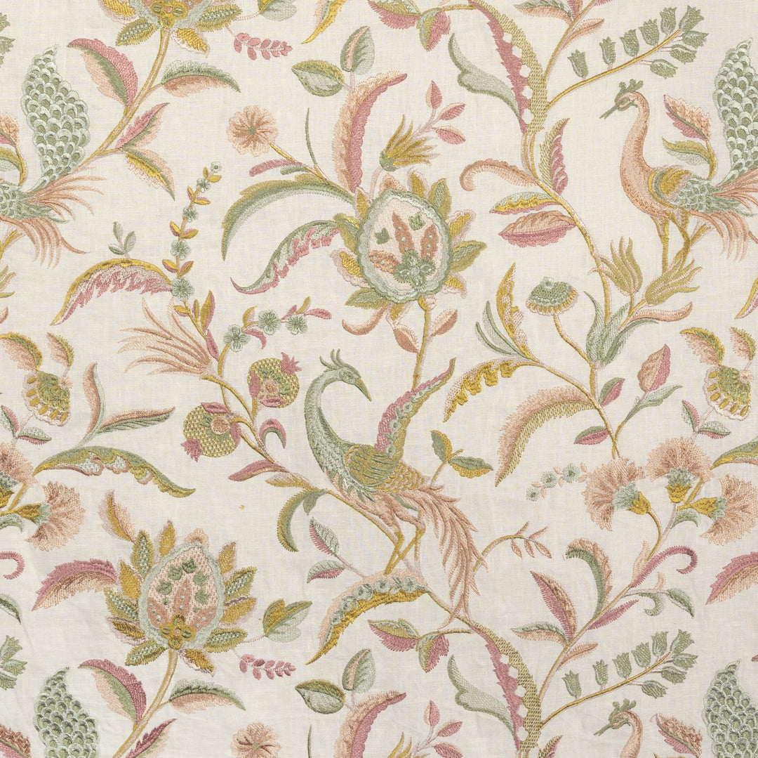 Palawan Emb - Rose/Leaf 2025141.73.0 by Lee Jofa Designer Fabric