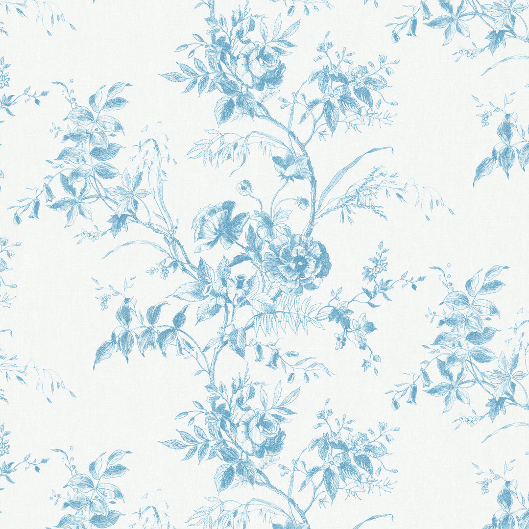 Tea Rose Toile - Blue 2026103.1115.0 by Lee Jofa Designer Fabric
