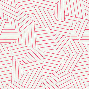 Deconstructed Stripe Red 5007971 by Schumacher Designer Wallpaper