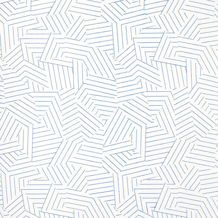 Deconstructed Stripe Cobalt 5007972 by Schumacher Designer Wallpaper Miles Redd 13.5" - Swanky Fabrics -