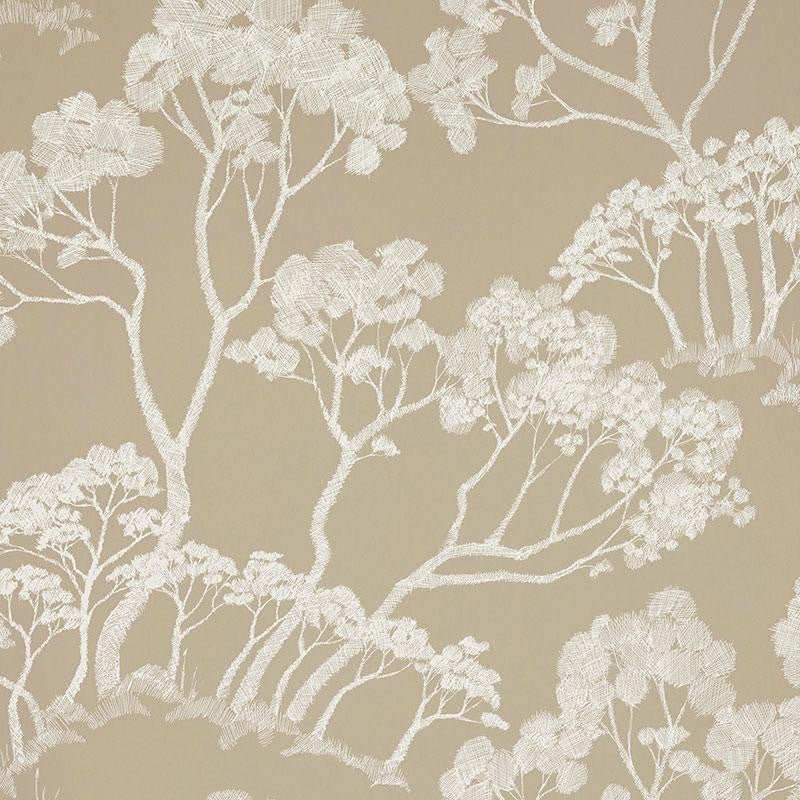 Timber ! Natural 5007983 by Schumacher Designer Wallpaper Drawn From Nature 27.0" - Swanky Fabrics -