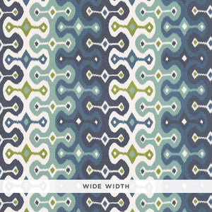 Darya Ikat Sidewall Sky 5006652 by Schumacher Designer Wallpaper
