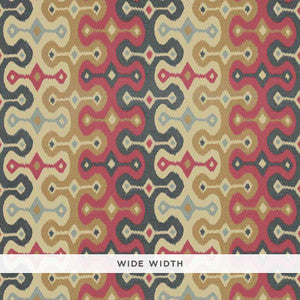 Darya Ikat Sidewall Spice 5006651 by Schumacher Designer Wallpaper