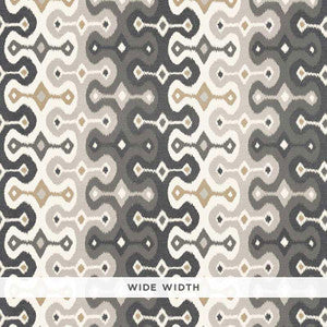 Darya Ikat Sidewall Stone 5006650 by Schumacher Designer Wallpaper