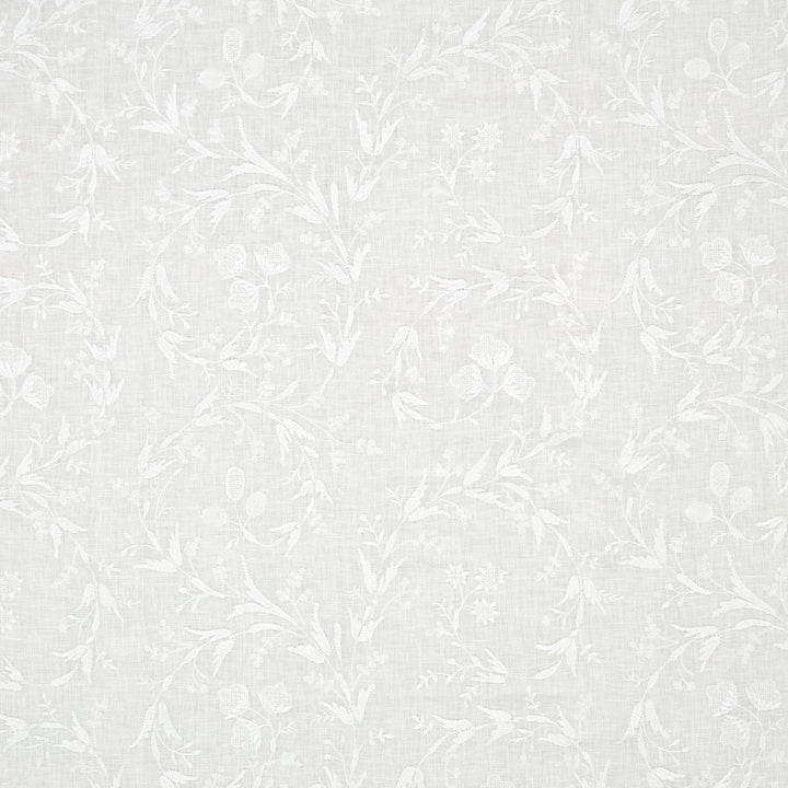 Fiorentina Embroidery Ivory 67820 by Schumacher Designer Fabric Essentials: Sheers & Casements 16.75" - Swanky Fabrics -