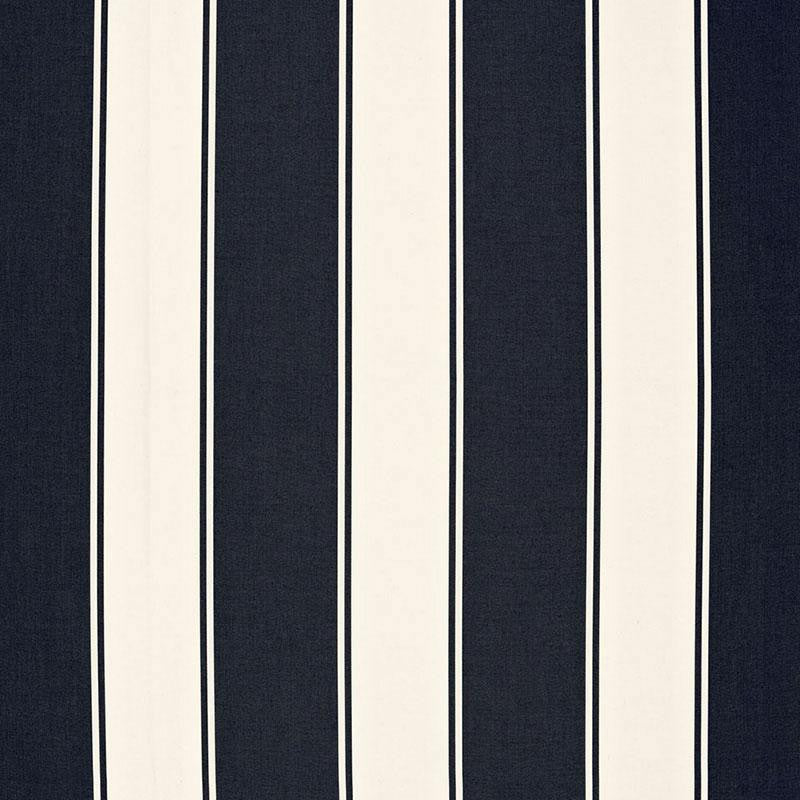 Cannes Awning Stripe Denim 65892 by Schumacher Designer Fabric Cote D'Azur 9.0" - Swanky Fabrics -