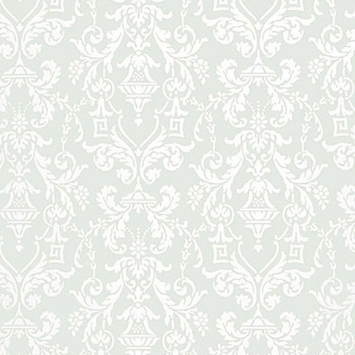 Lido Damask Haze 5004482 by Schumacher Designer Wallpaper Greenhouse 9.0" - Swanky Fabrics -