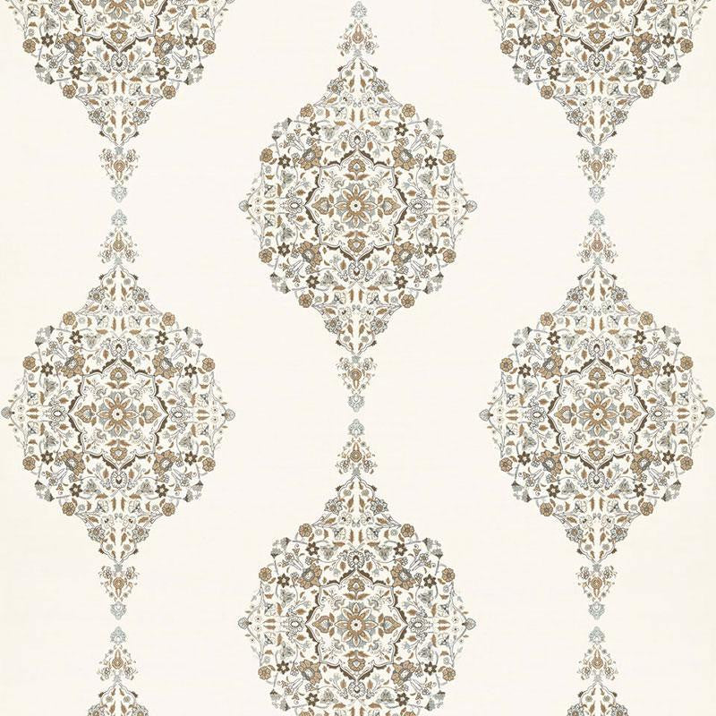 Mehndi Linen Print Flax 175320 by Schumacher Designer Fabric Au Naturel 2 17.5" - Swanky Fabrics -