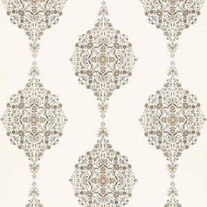 Mehndi Linen Print Flax 175320 by Schumacher Designer Fabric